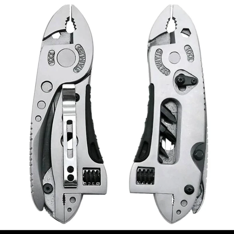 Мультитул для кемпинга и охоты, 12x3x1 см, серебристый Мультитул для кемпинга и охоты, 12x3x1 см, серебристый