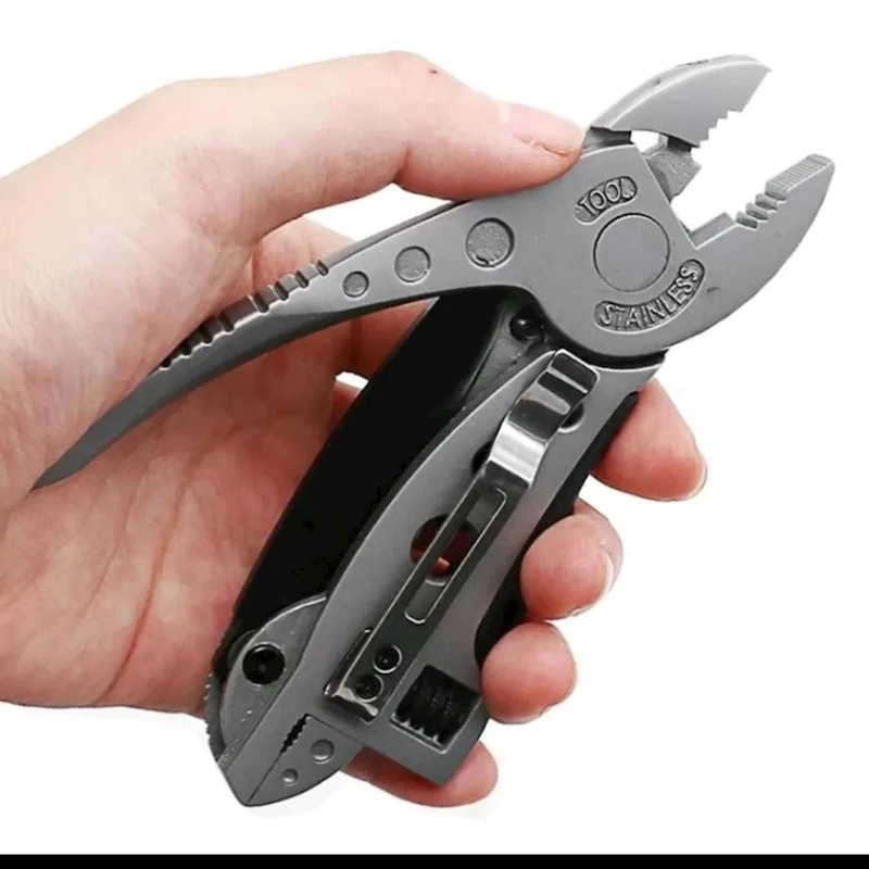 Мультитул для кемпинга и охоты, 12x3x1 см, серебристый Мультитул для кемпинга и охоты, 12x3x1 см, серебристый