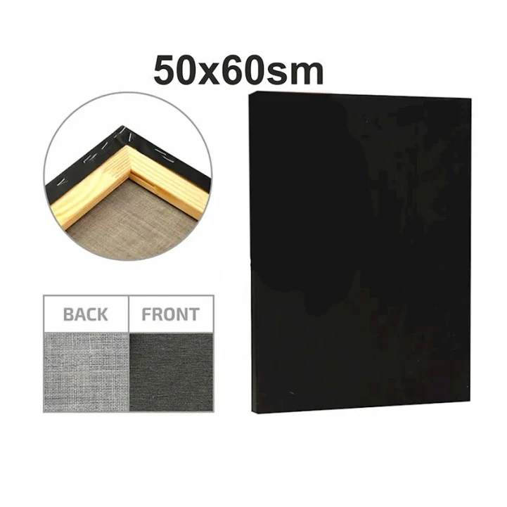 Холст на подрамнике BL5060, для масляных и акриловых красок, 280 г, черный Холст на подрамнике BL5060, для масляных и акриловых красок, 280 г, черный