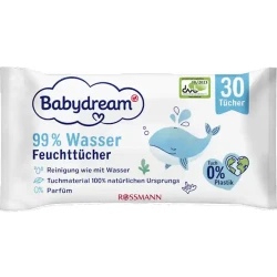 Детские влажные салфетки Babydream 99% С водой 30 шт Детские влажные салфетки Babydream 99% С водой 30 шт