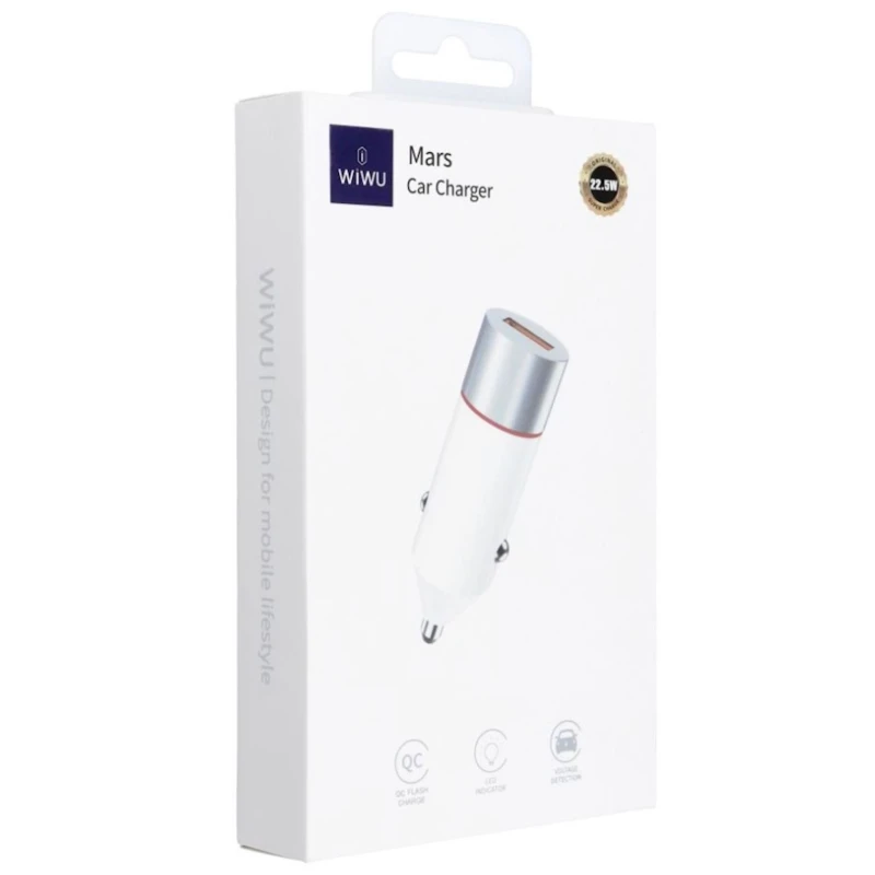 Зарядное устройство автомобильное Wiwu WI-QC020 22,5 W White Зарядное устройство автомобильное Wiwu WI-QC020 22,5 W White