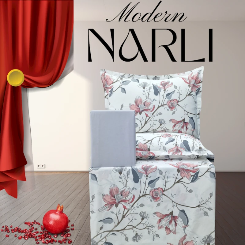 Комплект постельного белья Narlı 1188, пододеяльник 200x220 см, простыня 240x260 см, наволочки 50x70 см, двуспальный, хлопок, белый/розовый Комплект постельного белья Narlı 1188, пододеяльник 200x220 см, простыня 240x260 см, наволочки 50x70 см, двуспальный, хлопок, белый/розовый