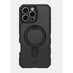 Çexol İtskins Supreme R Carbon Stand MagSafe Apple iPhone 16 Pro Max üçün Black
