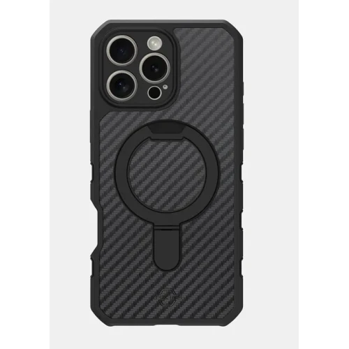 Çexol İtskins Supreme R Carbon Stand MagSafe Apple iPhone 16 Pro Max üçün Black
