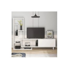 TV üçün tumba Ev Plus Aden, LDSP, ağ, 150x120x32 sm
