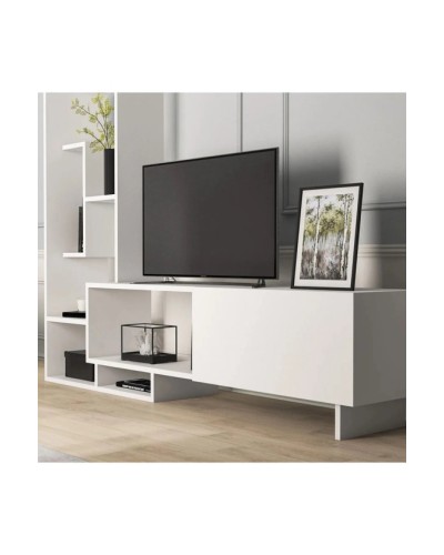 TV üçün tumba Ev Plus Aden, LDSP, ağ, 150x120x32 sm
