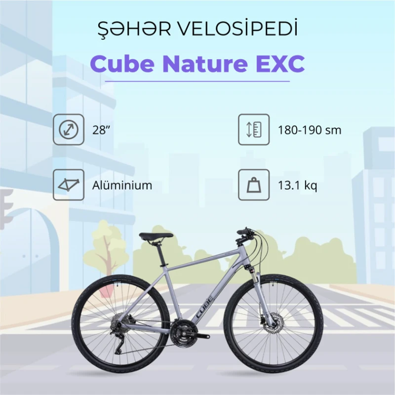 Şəhər velosipedi Cube Nature EXC 2TKR_3165, 28 Şəhər velosipedi Cube Nature EXC 2TKR_3165, 28