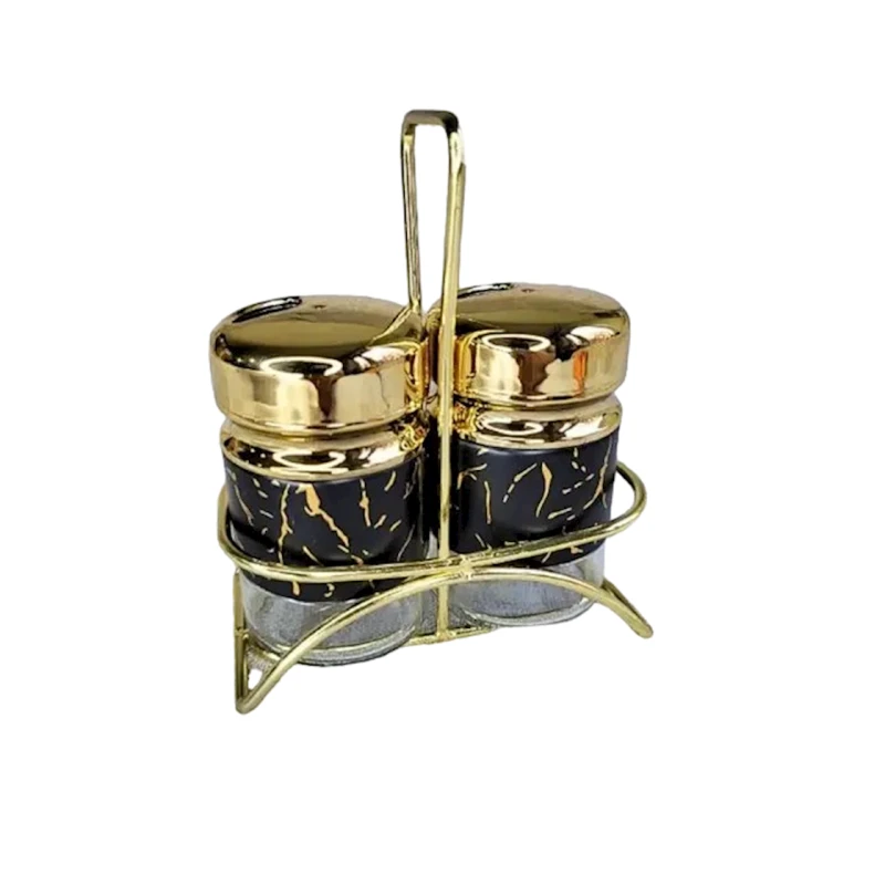 Ədviyyat üçün dəst MA-GH269, qara, şüşə/paslanmayan polad, 2x90 ml