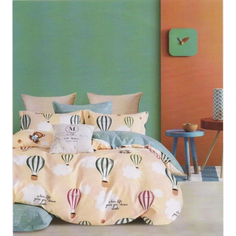 Uşaq yataq dəsti First Home ET-1349, yorğan üzü 160x220 sm, mələfə 160x240 sm, yastıq üzü 50x70 sm, birnəfərlik, rəngbərəng