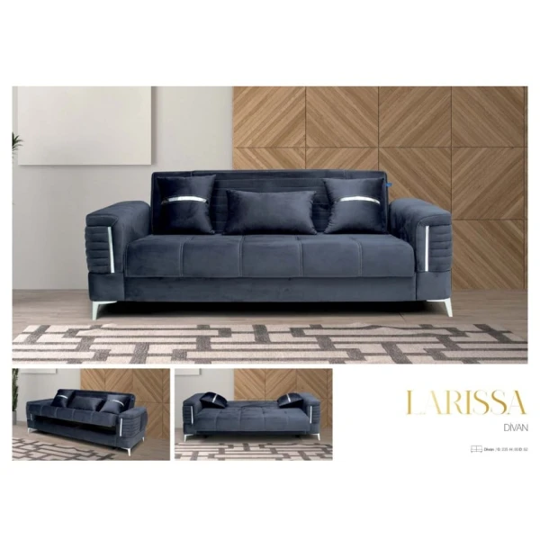 Диван Stil Mebel Larissa, 235x82x80 см, синий