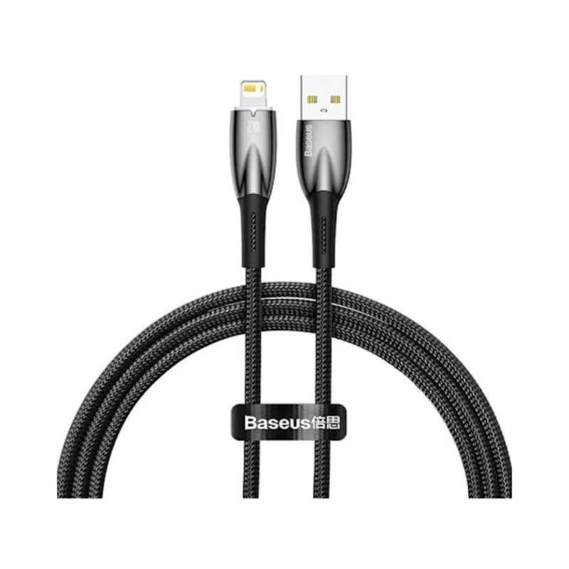 Кабель Baseus Glimmer Series Fast Charging Data Cable USB to iP 2.4A 1m Black