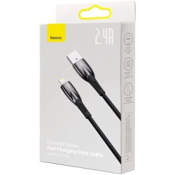 Кабель Baseus Glimmer Series Fast Charging Data Cable USB to iP 2.4A 1m Black