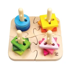 Сортер Hape Creative Peg Puzzle E0411 дерево, 18+ месяцев, 16 предметов
