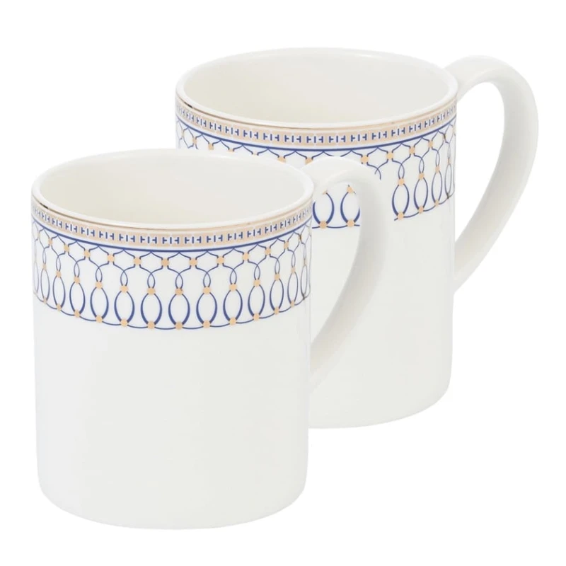 Krujkalar dəsti Gipfel Orpheus 51558, 350 ml, 2 əd, farfor, ağ/göy