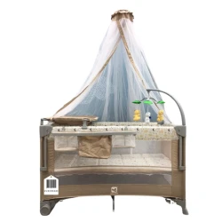 Манеж-кровать Cool Baby VL-KIDS-141, коричневая, 120х60х74 см Манеж-кровать Cool Baby VL-KIDS-141, коричневая, 120х60х74 см