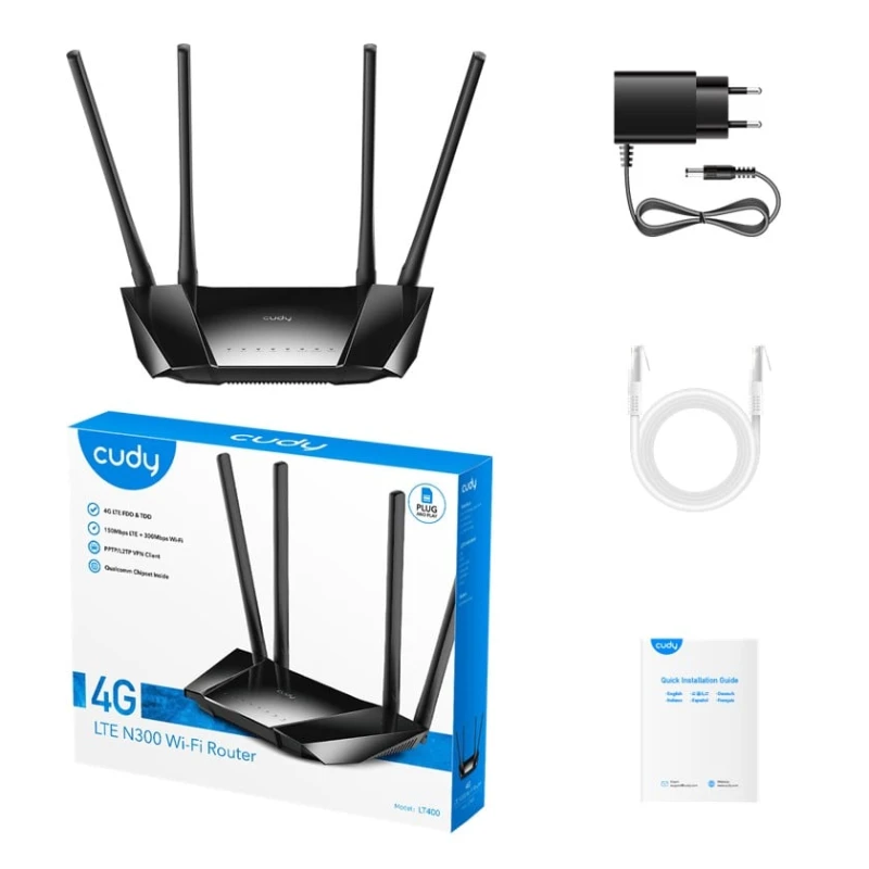 Wi-Fi router Cudy LT400 EU N300 Wi-Fi 4G LTE