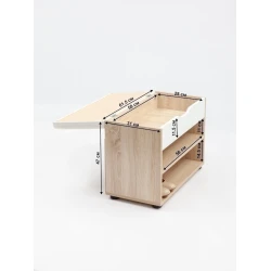 Обувница с сиденьем Letta, 61.5x47x31 см, ЛДСП, бежевая Обувница с сиденьем Letta, 61.5x47x31 см, ЛДСП, бежевая