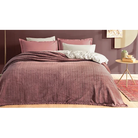 Плед Yataş Joy, 200х220 см, двуспальный, полиэстер, коричневый