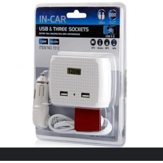 Автомобильное зарядное устройство İn Car 3 SocKets белый Автомобильное зарядное устройство İn Car 3 SocKets белый