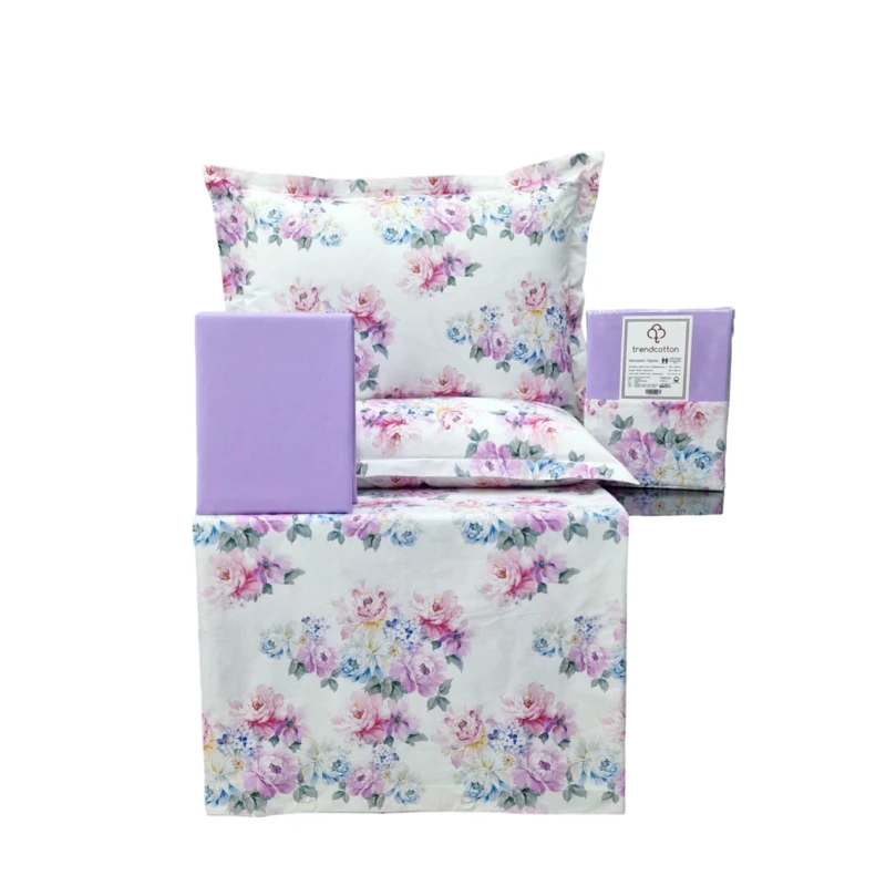 Комплект постельного белья Trend Cotton TZE-200, пододеяльник 160x220 см, простыня 180x240 см, наволочки 50х70 см, односпальный, хлопок, разноцветный Комплект постельного белья Trend Cotton TZE-200, пододеяльник 160x220 см, простыня 180x240 см, наволочки 50х70 см, односпальный, хлопок, разноцветный