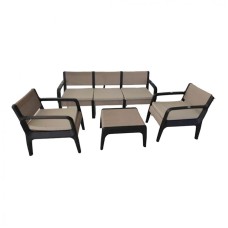 Bağ üçün mebel dəsti Mandella P0153, plastik, krem, 165x57x40 sm