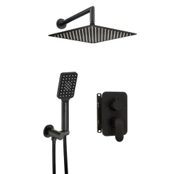 Duş dəsti Deante Alpinia BXYZNGAM, paslanmayan polad, qara