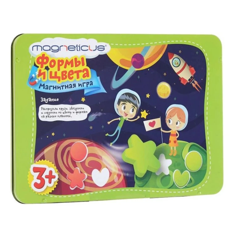 Развивающая игра Magneticus Формы и цвета, магнитная, с 3 лет, разноцветный