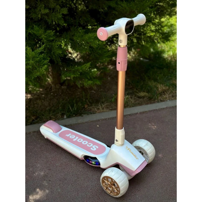 Uşaqlar üçün samokat M5301, çəhrayı/ağ