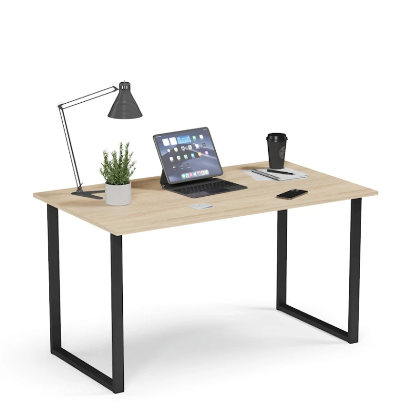 Письменный стол Soma Bliss, ЛДСП/металл, черный/бежевый, 120x70x75 см