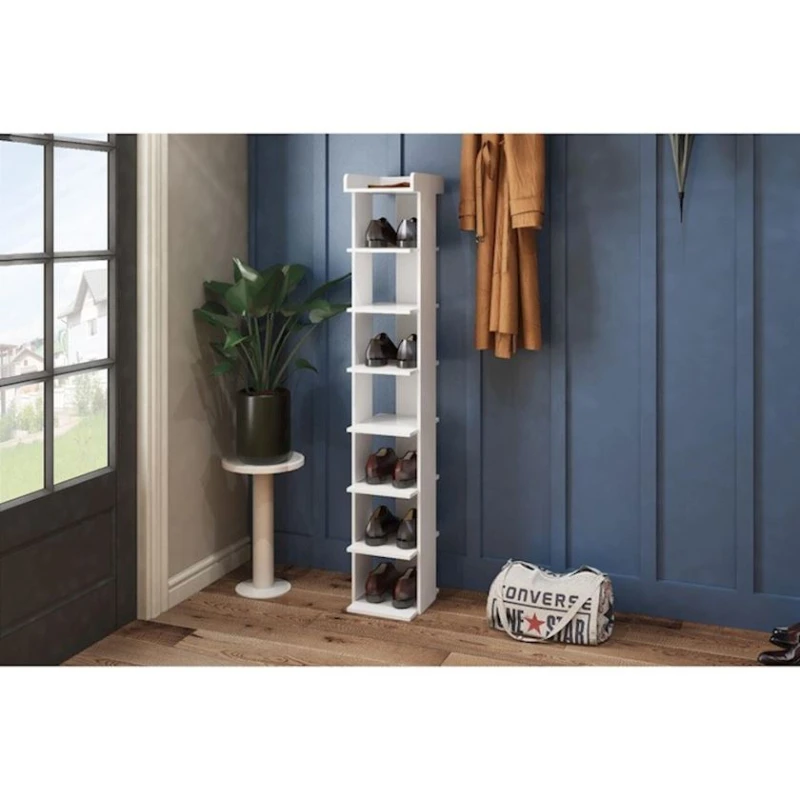 Ayaqqabı üçün altlıq, LDSP, ağ basmanaxış, 162.8x30x25 sm