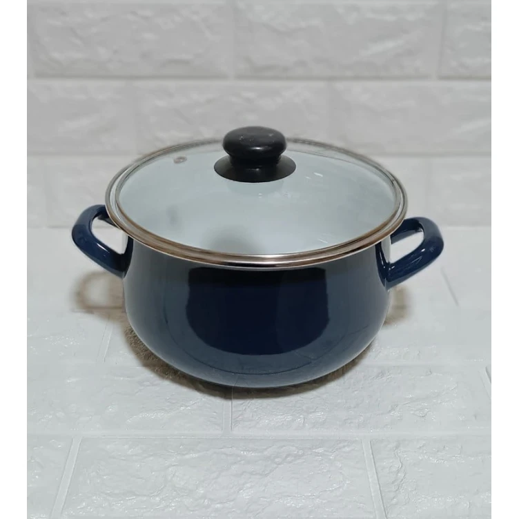 Кастрюля Sahara SHA-00004379, эмаль, синяя, 20 см