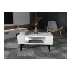 Журнальный стол ev_12116149, ламинат, белый, 80x45x40 см