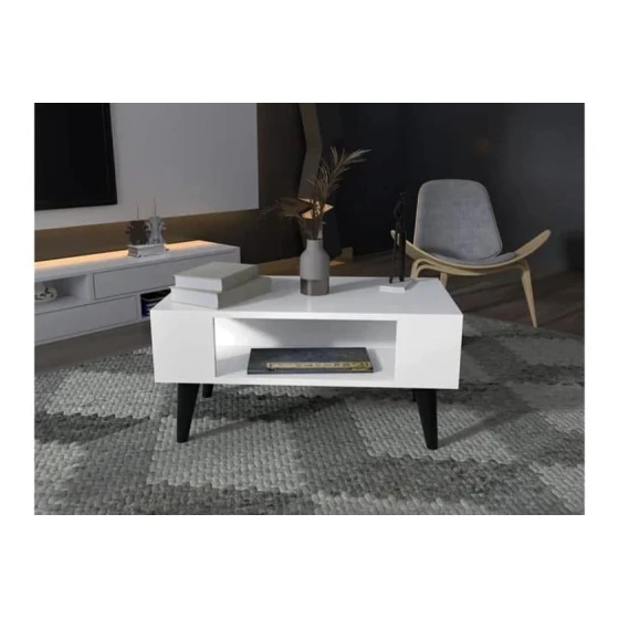 Журнальный стол ev_12116149, ламинат, белый, 80x45x40 см