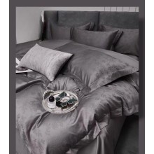 Yataq dəsti Maison Dor homestore_vm647, yorğan üzü 200x220 sm, mələfə 240x260 sm, yastıq üzü (2 əd) 50x70 sm, ikinəfərlik, satin, boz