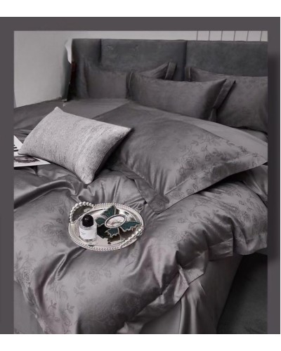 Yataq dəsti Maison Dor homestore_vm647, yorğan üzü 200x220 sm, mələfə 240x260 sm, yastıq üzü (2 əd) 50x70 sm, ikinəfərlik, satin, boz