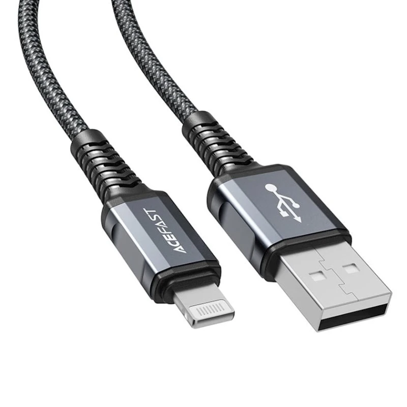 Кабель USB Acefast C1-02 USB to Lightning, Серый Кабель USB Acefast C1-02 USB to Lightning, Серый
