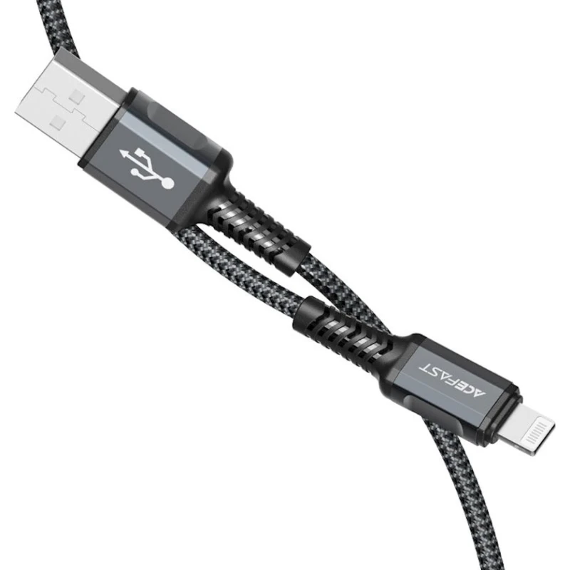 Кабель USB Acefast C1-02 USB to Lightning, Серый Кабель USB Acefast C1-02 USB to Lightning, Серый