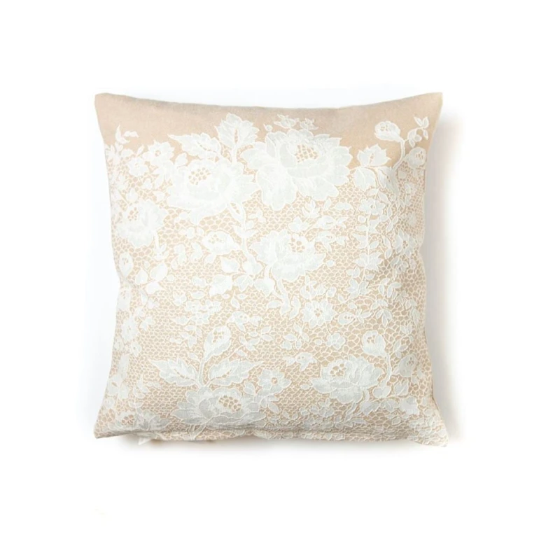 Чехол для подушки Hom-me 105542, 45x45 см, гобелен, белый/бежевый Чехол для подушки Hom-me 105542, 45x45 см, гобелен, белый/бежевый