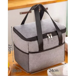 Термосумка, полиэстер, серая, 21x24x18 см Термосумка, полиэстер, серая, 21x24x18 см