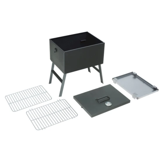 Мангал-коптильня Союзгриль N1-M06F со съемными ножками и термометром, 40.5х30х46 см