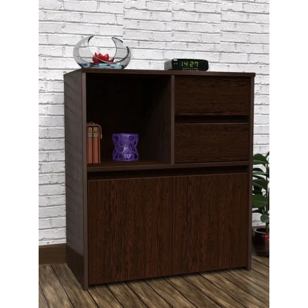 Комод 3563, ЛДСП, темно-коричневый, 78x35x78 см Комод 3563, ЛДСП, темно-коричневый, 78x35x78 см