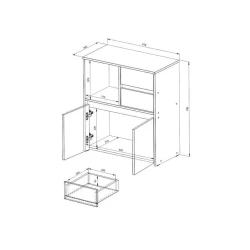 Комод 3563, ЛДСП, темно-коричневый, 78x35x78 см Комод 3563, ЛДСП, темно-коричневый, 78x35x78 см