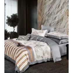 Комплект постельного белья MiraNova Sateen D’lux CTS-246, пододеяльник 200x220 см, простыня 240x260 см, 2 шт. наволочки 50x70 см, двуспальный, сатин, разноцветный