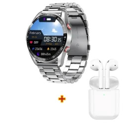 Смарт часы HW20 Silver Steel + Беспроводные наушники Hoco EW74 В подарок