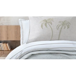 Комплект постельного белья Yataş Belis Fall Winter, двуспальный с европростыней, пододеяльник 200х220 см, простыня 240x260 см, 4 шт наволочки 50х70 см, покрывало 230x240 см, плед 140x190 см, Vizon