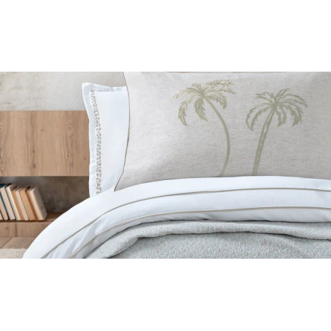 Комплект постельного белья Yataş Belis Fall Winter, двуспальный с европростыней, пододеяльник 200х220 см, простыня 240x260 см, 4 шт наволочки 50х70 см, покрывало 230x240 см, плед 140x190 см, Vizon