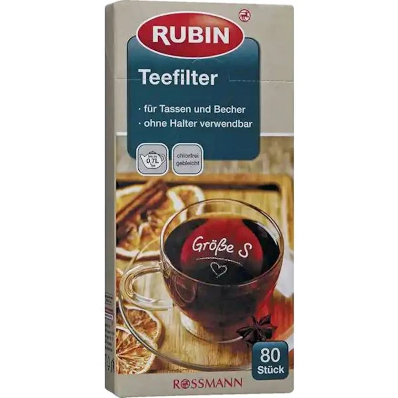 Çay üçün filtr Rubin ölçü S, 80 əd Çay üçün filtr Rubin ölçü S, 80 əd