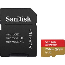 Yaddaş kartı SanDisk Extreme PLUS 256GB microSDXC UHS-I Memory Card 4K (SDSQXBD-256G-AN6MA)
