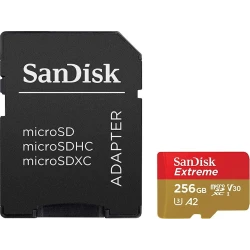 Карта памяти SanDisk Extreme PLUS 256GB microSDXC UHS-I Memory Card 4K (SDSQXBD-256G-AN6MA)