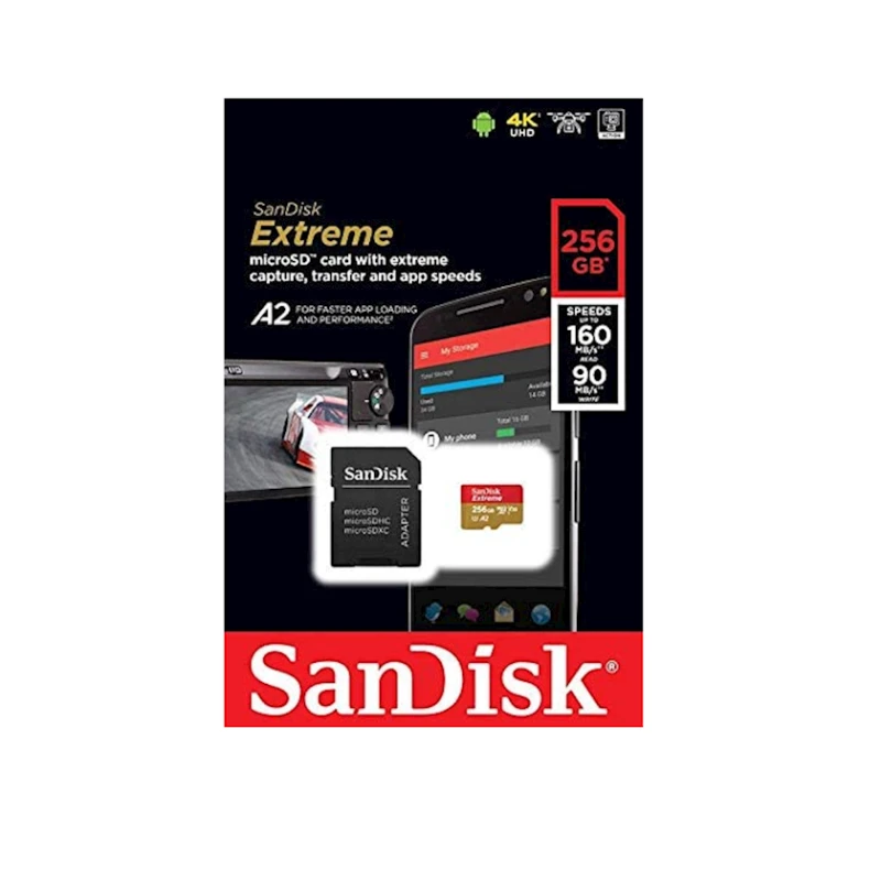 Карта памяти SanDisk Extreme PLUS 256GB microSDXC UHS-I Memory Card 4K (SDSQXBD-256G-AN6MA) Карта памяти SanDisk Extreme PLUS 256GB microSDXC UHS-I Memory Card 4K (SDSQXBD-256G-AN6MA)